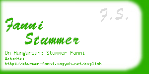 fanni stummer business card